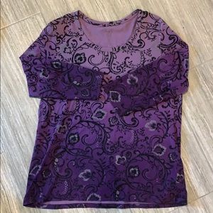 Purple Long Sleeve Tee W/ Black Accents